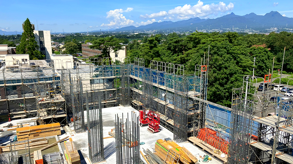 The new building under construction.